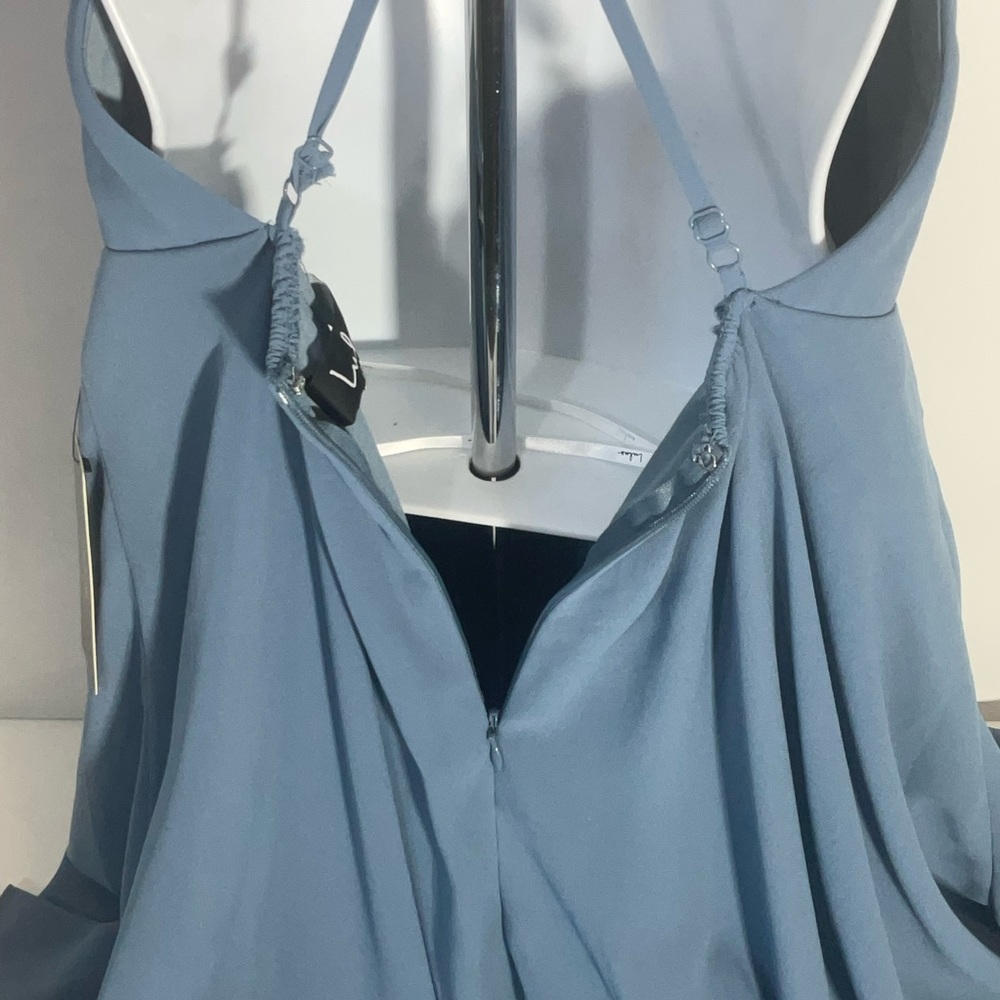 Lulu’s Skater Mini Dress Flow Skirt Dress Crisscross Strap Open Back Zip Up SM - Picture 13 of 16